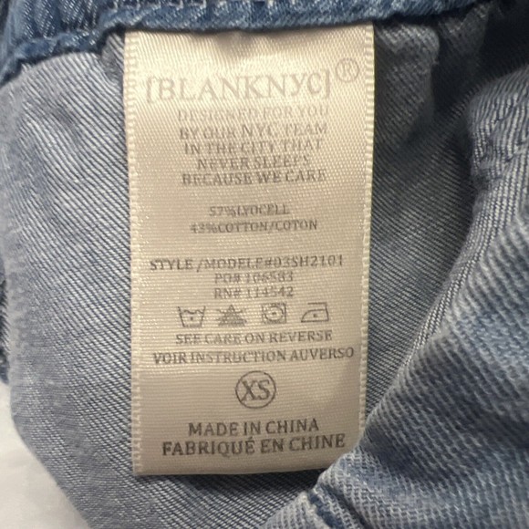 BLANK NYC Pull On Chambray Jogger Pants Blue Light Medium Wash Drawstring Sz XS - Picture 6 of 8